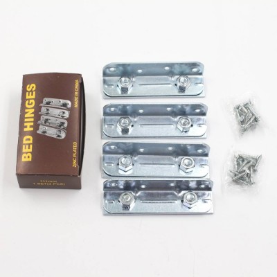 Furniture Hardware Zinc Plated Bed Connector Bed Hinge